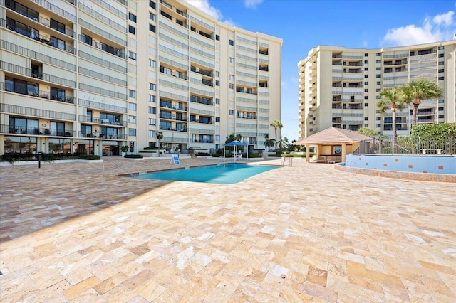 view of pool with a patio area