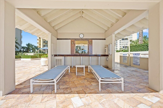 view of patio / terrace with outdoor dry bar