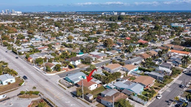 drone / aerial view with a residential view