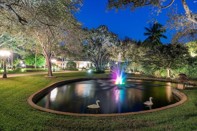 view of home's community with a lawn