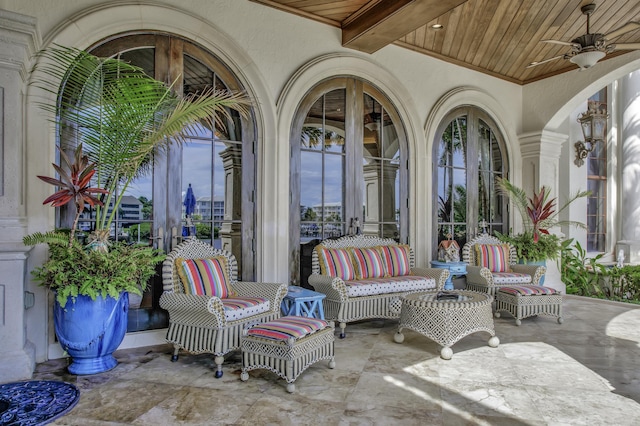 view of patio / terrace featuring ceiling fan