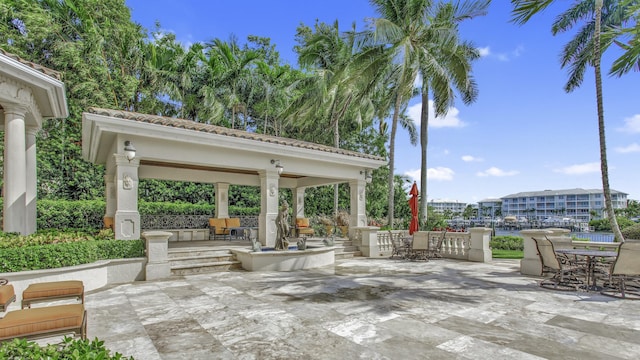 view of patio / terrace featuring a gazebo