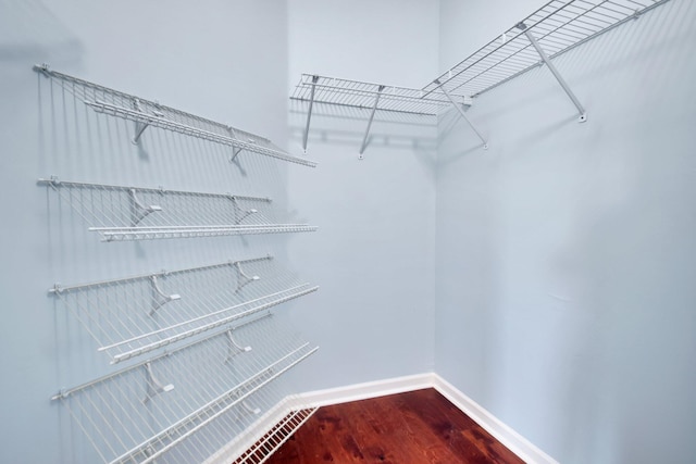 spacious closet with wood-type flooring