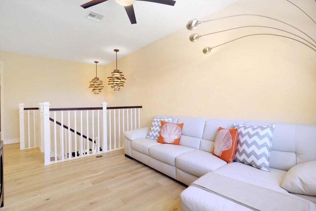 living room featuring light wood-type flooring