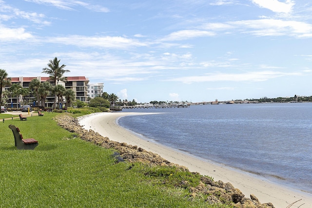 property view of water with a view of the beach