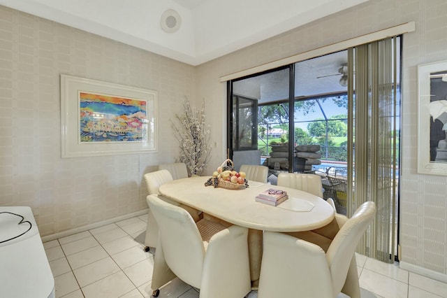 view of tiled dining space