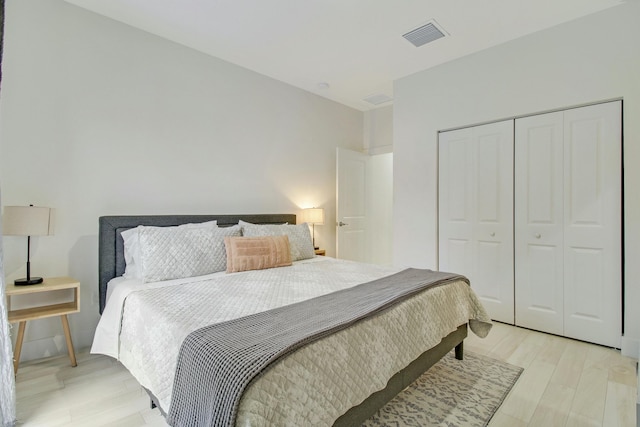 bedroom featuring light hardwood / wood-style floors