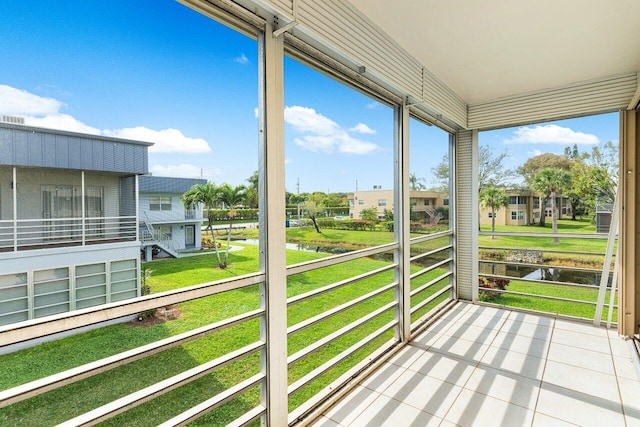 view of unfurnished sunroom