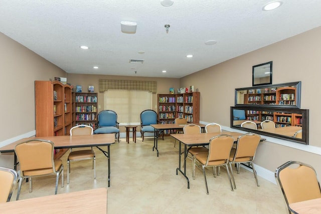 office with a textured ceiling