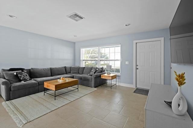 view of tiled living room