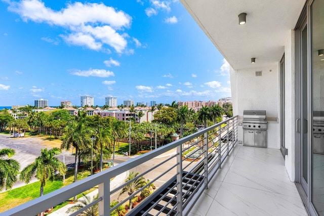 495 E Royal Palm Rd Unit 601, Boca Raton, FL 33432 - balcony featuring a city view and grilling area