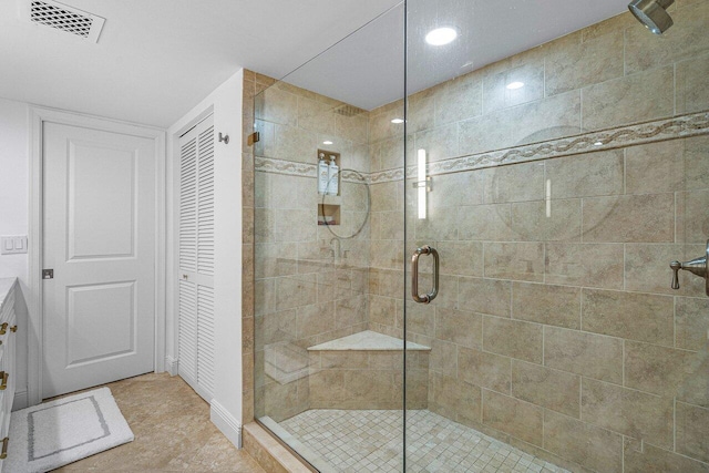 bathroom with walk in shower