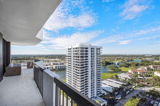 balcony with a water view