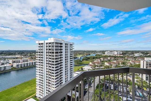 balcony with a water view