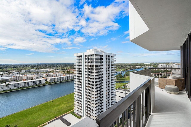 balcony with a water view