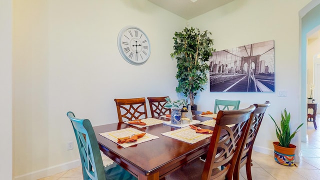 view of tiled dining space