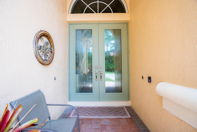 entrance to property with french doors