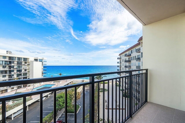 balcony with a water view