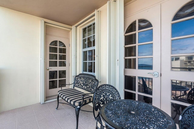 balcony with french doors