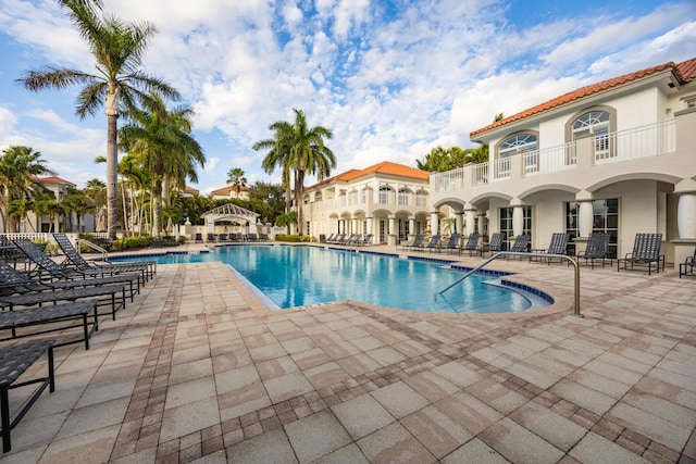 view of pool with a patio