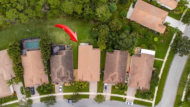 drone / aerial view featuring a residential view