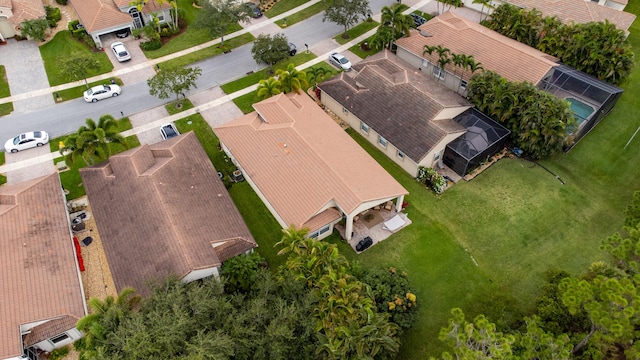 drone / aerial view with a residential view