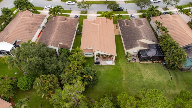 drone / aerial view with a residential view