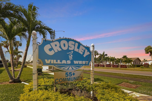 view of community sign