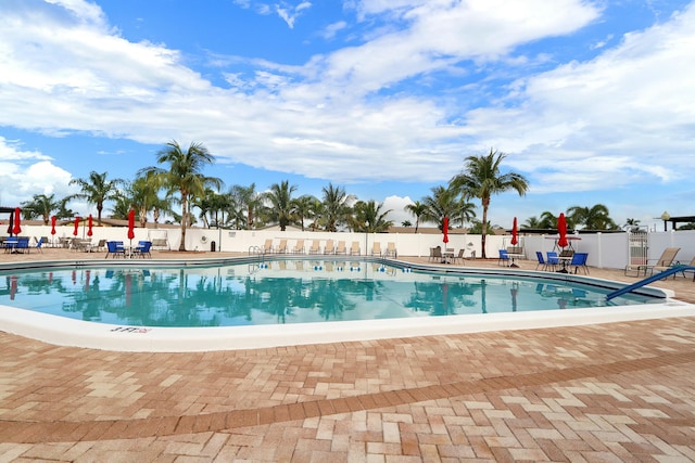 view of pool with a patio area