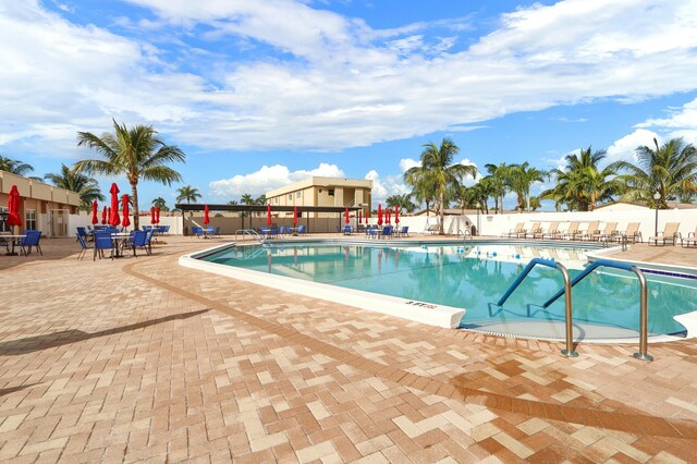 view of pool with a patio