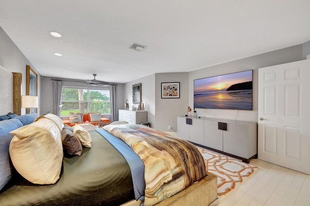 bedroom featuring light wood-type flooring