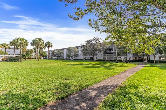 view of community featuring a yard