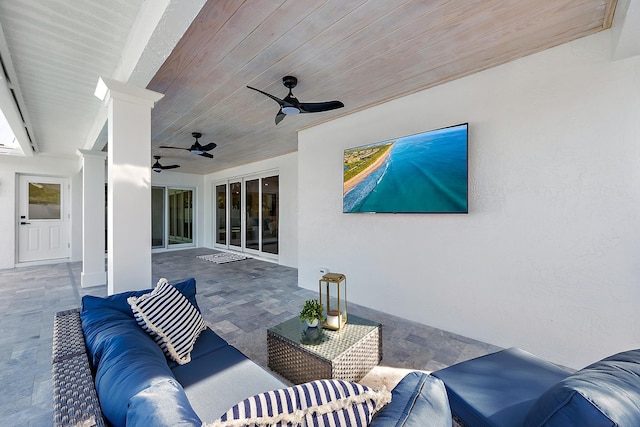 view of patio with an outdoor living space