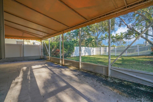 view of unfurnished sunroom