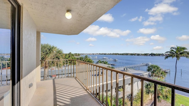 balcony with a water view