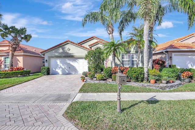 view of front of house with a garage