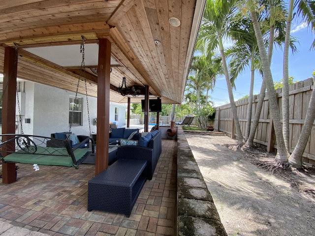 view of patio / terrace featuring an outdoor living space