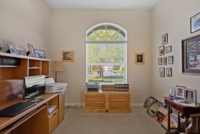 view of carpeted office