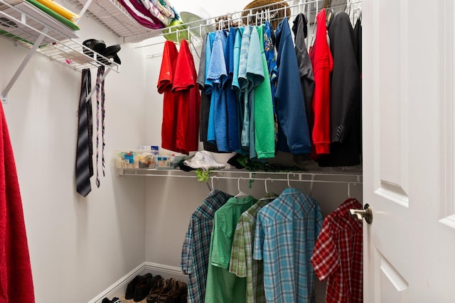 view of walk in closet