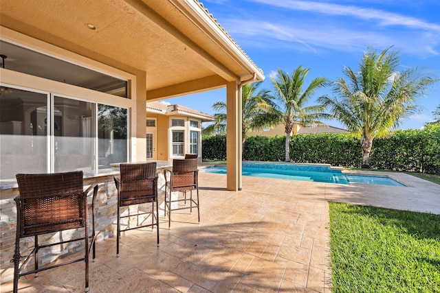 view of pool with a patio