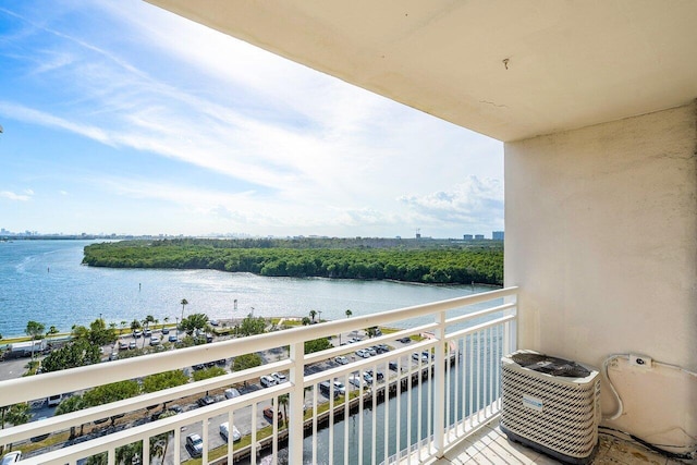 balcony with a water view