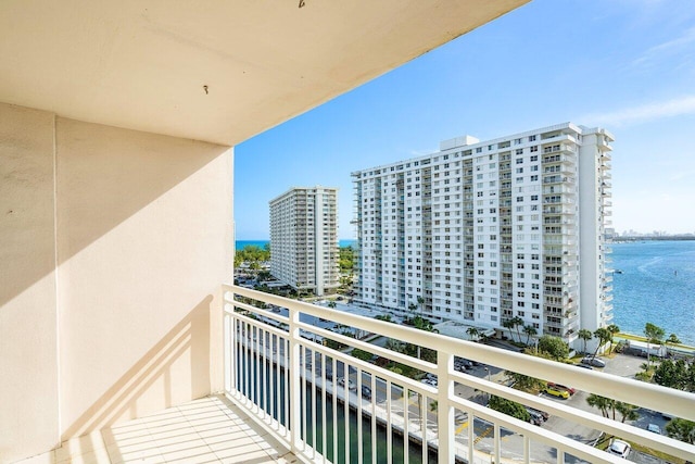 balcony with a water view