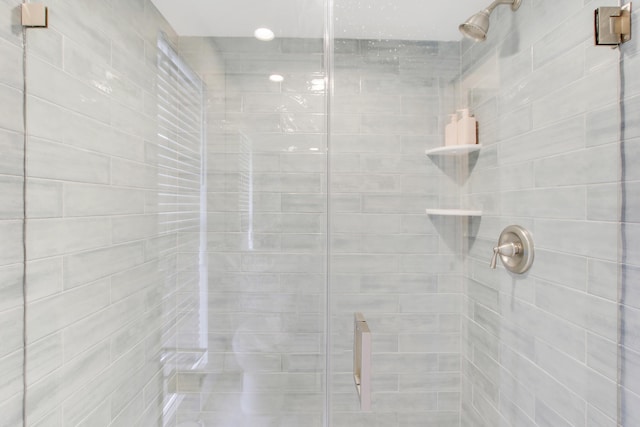 bathroom featuring walk in shower