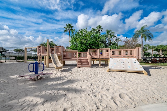 community playground with fence