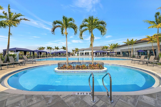 view of pool with a patio area