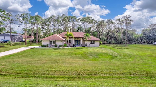 view of front of house with a front yard