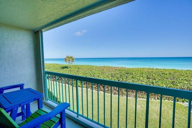 balcony with a water view