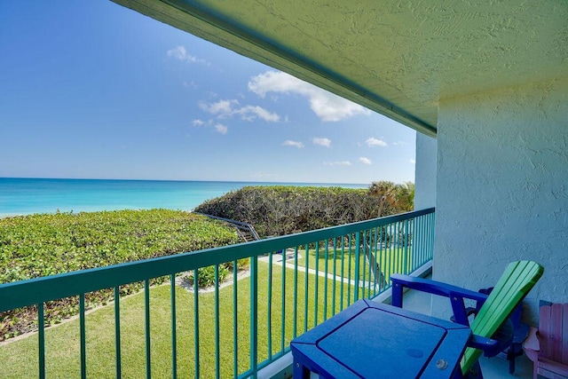 balcony with a water view