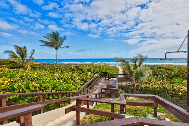 water view featuring a beach view