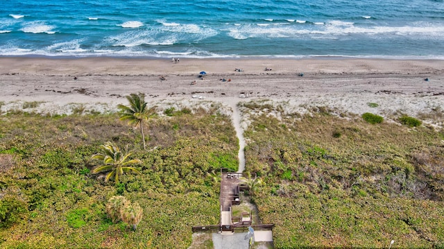 exterior space with a view of the beach and a water view